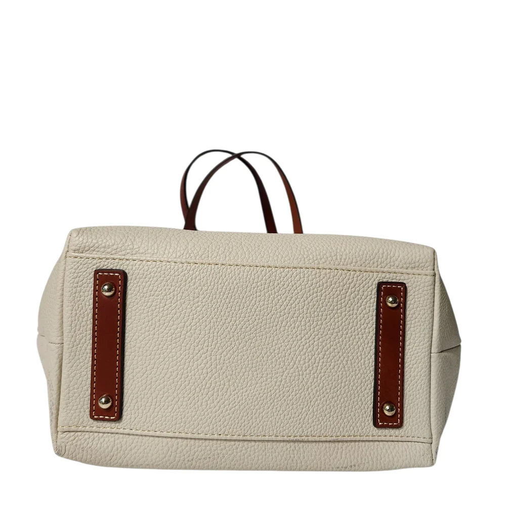 NEW! Dooney & Bourke K2097873 Ivory and Tan Leather Large Tote - Picture 8 of 15